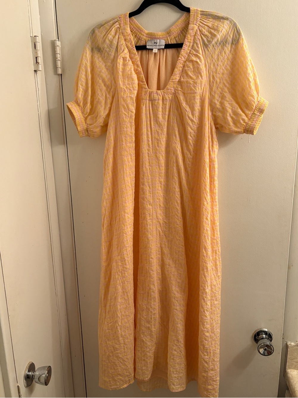 Never A Wallflower Plaid Flowy Midi Dress, XS